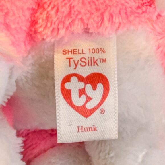 NWT-2021 Ty Beanie Boos "Hunk" the Pink & White Valentine Husky, 6", TySilk - Picture 5 of 6